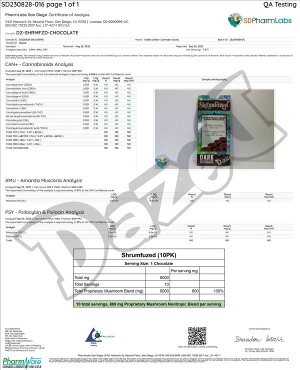 Shrumfuzed Chocolate 10ct - 800mg Dark Chocolate - Image 5