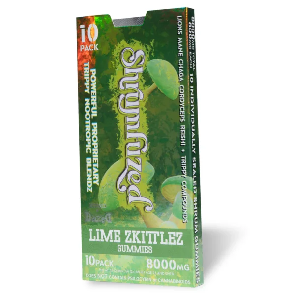 Shrumfuzed Gummies 10ct - 800mg Lime Zkittlez - Image 3