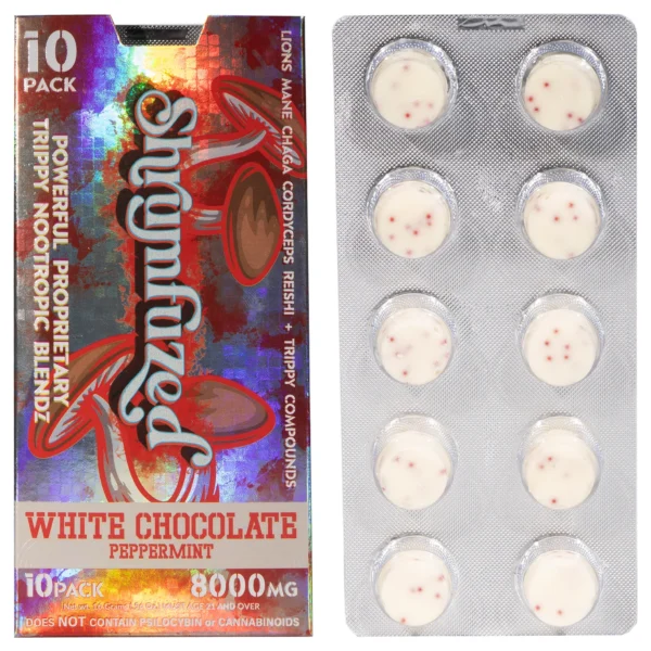 Shrumfuzed Chocolate 10ct - 800mg White Chocolate Peppermint - Image 3